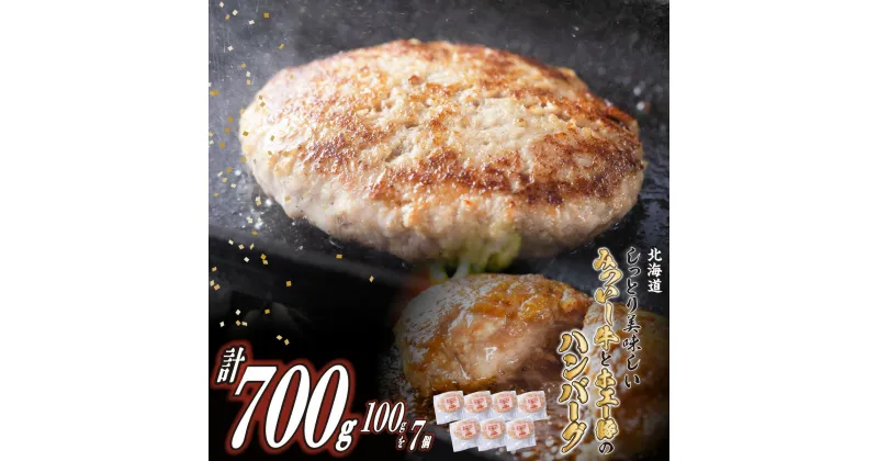 【ふるさと納税】 北海道産 黒毛和牛 みついし牛 ハンバーグ 計 700g ( 100g × 7個 ) ブランド ホエー豚 ブランド牛 和牛 牛肉 豚肉 牛 豚 肉 ビーフ ポーク ハンバーグステーキ お惣菜 惣菜 7枚 セット 北海道 新ひだか町