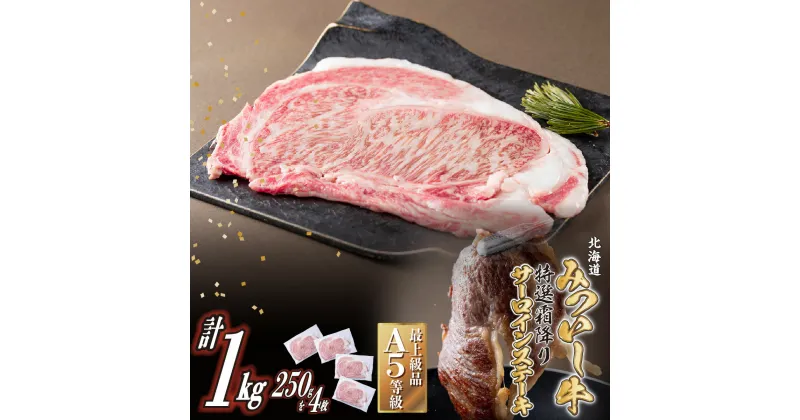 【ふるさと納税】 北海道産 黒毛和牛 みついし牛 A5 ステーキ サーロイン 計 1kg ( 250g × 4枚 ) 霜降り 和牛 ブランド牛 ブランド 牛肉 牛 肉 ビーフ 冷凍 北海道 新ひだか町