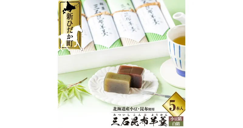 【ふるさと納税】 和菓子 羊羹 5本入 セット 小豆餡 ＆ 白餡 和 スイーツ ようかん 日高昆布 みついし昆布 三石昆布 昆布羊羹 旨み 旨味 うまみ 北海道 新ひだか町