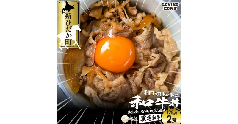 【ふるさと納税】 北海道産 黒毛和牛 こぶ黒 A5 和牛 牛丼 計 2食 ブランド 和牛農家 牛肉 和牛丼 レンジ レンチン 北のハイグレード食品2018 冷凍 北海道 新ひだか町 ＜LC＞