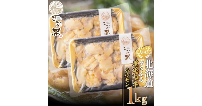 【ふるさと納税】 北海道産 黒毛和牛 こぶ黒 A5 A4 ホルモン 計 1kg ( 500g × 2 ) 和牛 ブランド牛 牛肉 ぷるぷる もつ鍋 もつ モツ もつ煮 BBQ バーベキュー 焼肉 煮込み ブランド 牛 肉 ビーフ 冷凍 北海道 新ひだか町 ＜LC＞