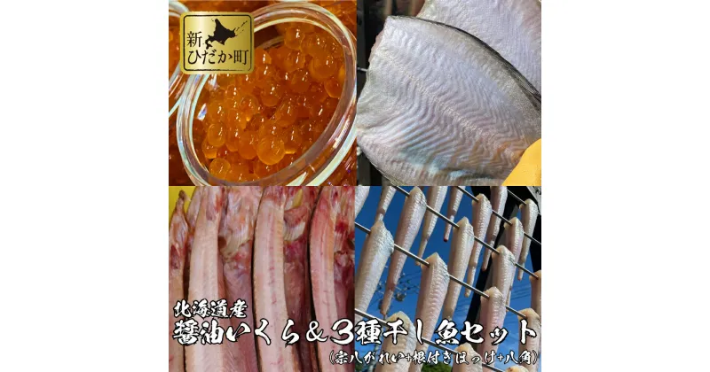 【ふるさと納税】 北海道産 いくら 400g (100g×4パック) 干し 宗八 かれい 3枚 根ほっけ 1枚 八角 棒干し 3本 セット イクラ 鮭卵 カレイ 鰈 根付き ホッケ ほっけ ハッカク 魚卵 魚 魚介 海鮮 冷凍 北海道 新ひだか町