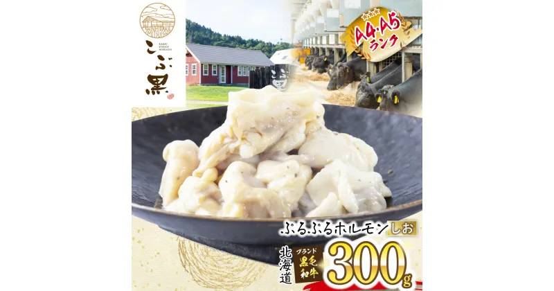 【ふるさと納税】 北海道産 黒毛和牛 こぶ黒 A5 A4 しお ホルモン 300g 和牛 ブランド牛 牛肉 ブランド 牛 肉 ビーフ ぷるぷる もつ鍋 もつ モツ もつ煮 焼肉 煮込み 冷凍 塩 北海道 新ひだか町