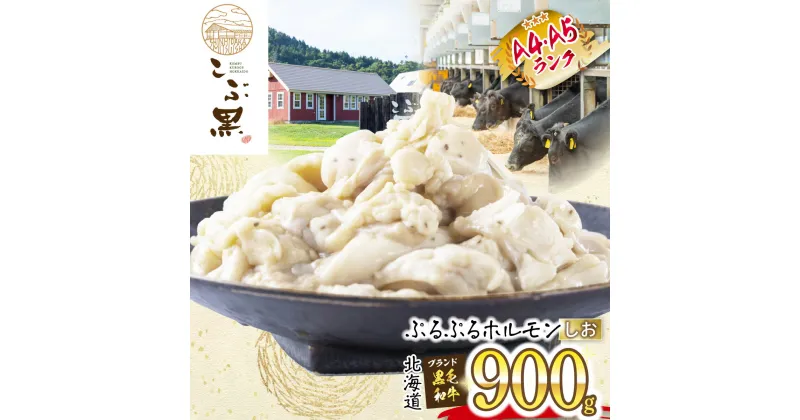 【ふるさと納税】 北海道産 黒毛和牛 こぶ黒 A5 A4 しお ホルモン 計 900g （ 300g × 3パック ） 和牛 ブランド牛 牛肉 ブランド 牛 肉 ビーフ ぷるぷる もつ鍋 もつ モツ もつ煮 焼肉 煮込み 塩 冷凍 北海道 新ひだか町