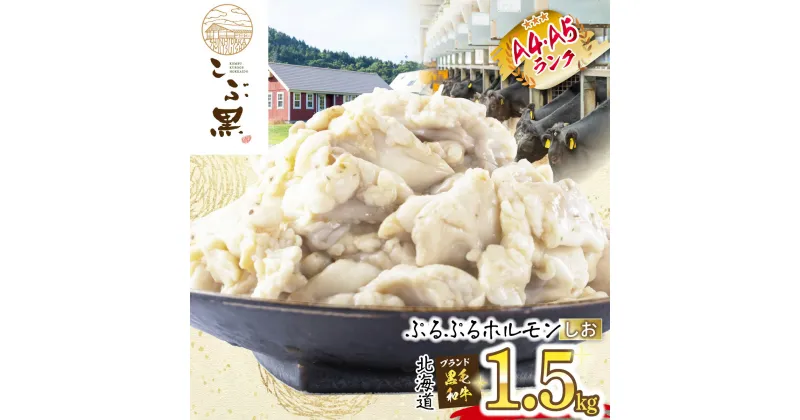 【ふるさと納税】 北海道産 黒毛和牛 こぶ黒 A5 A4 しお ホルモン 計 1.5kg （ 300g × 5パック ） 和牛 ブランド牛 牛肉 ブランド 牛 肉 ビーフ ぷるぷる もつ鍋 もつ モツ もつ煮 焼肉 煮込み 冷凍 北海道 新ひだか町