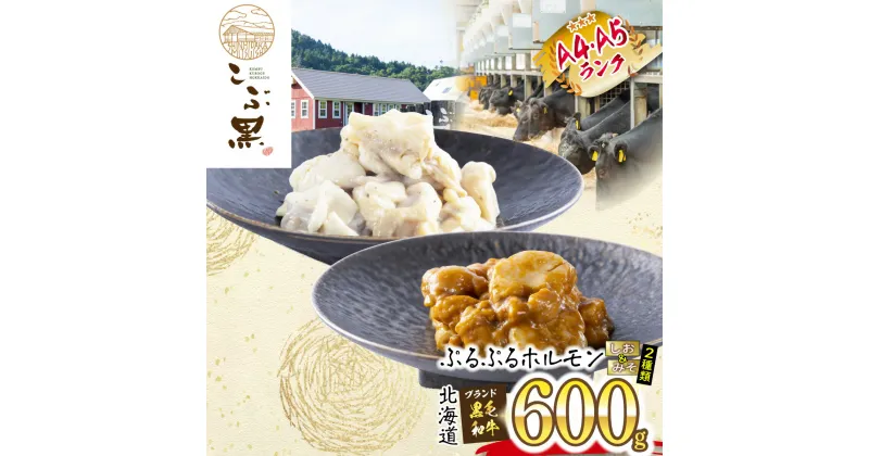 【ふるさと納税】 北海道産 黒毛和牛 こぶ黒 A5 A4 しお ＆ みそ ホルモン 各 300g 和牛 ブランド牛 牛肉 ブランド 牛 肉 ビーフ ぷるぷる もつ鍋 もつ モツ もつ煮 焼肉 煮込み 冷凍 塩 味噌 北海道 新ひだか町