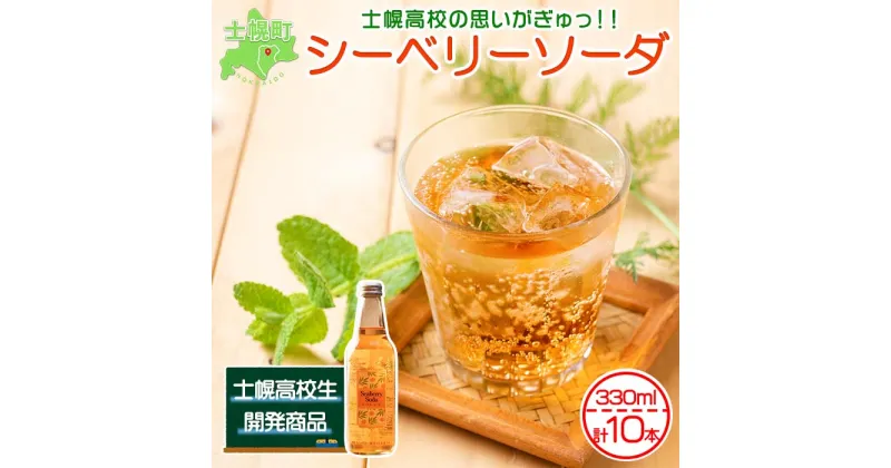 【ふるさと納税】北海道 シーベリーソーダ 330ml×10本 シーベリー サイダー 炭酸飲料 サジー シーバックソーン 沙棘 スーパーフルーツ ミラクルフルーツ お取り寄せ 送料無料 十勝 士幌町 12000円