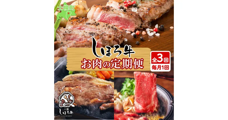 【ふるさと納税】■定期便■ 北海道 しほろ牛 定期便 全3回 牛肉 サーロイン ステーキ リブロース 肉 牛 赤身肉 国産牛 肉 ビーフ 牛肉 焼肉 冷凍 お取り寄せ 頒布会 送料無料 十勝 士幌町 72000円