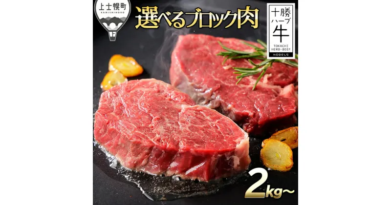 【ふるさと納税】十勝ハーブ牛 ブロック 2kg～ 北海道産 牛肉 赤身 ヒレ フィレ サーロイン キャンプ アウトドア BBQ 2タイプから選べる ※オンライン申請対応