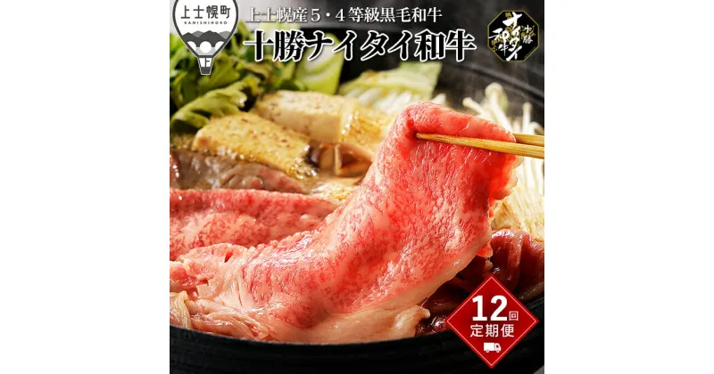 【ふるさと納税】十勝ナイタイ和牛 定期便 1年12ヵ月コース 計12回 北海道産 牛肉 5・4等級黒毛和牛 オレイン酸含有率55%以上 サーロイン ヒレ フィレ ミスジ ランイチ モモ 肩ロース リブロース ステーキ 焼肉用 すき焼き用 冷凍ハンバーグ ※オンライン申請対応