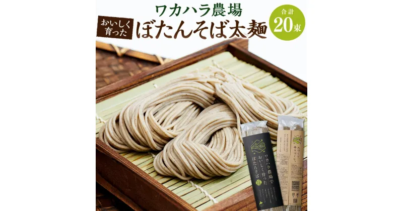 【ふるさと納税】ワカハラ農場 おいしく育った ぼたんそば 太麺 20束 セット 詰め合わせ そば 蕎麦 ソバ 乾麺 乾めん 麺類 麺 メン お取り寄せ グルメ 北海道 新得町 送料無料【L-5002】