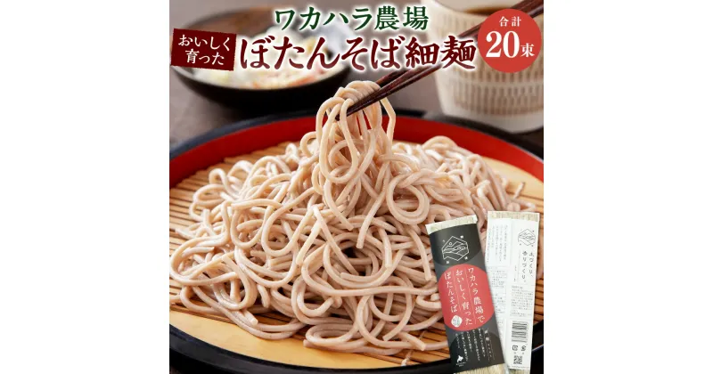 【ふるさと納税】ワカハラ農場 おいしく育った ぼたんそば 細麺 20束 セット 詰め合わせ そば 蕎麦 ソバ 乾麺 乾めん 麺類 麺 メン お取り寄せ グルメ 北海道 新得町 送料無料【L-5003】