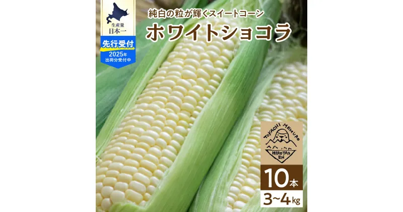 【ふるさと納税】【2025年分 先行予約】白い スイートコーン 北海道産 ホワイトショコラ 10本令和7年産 とうもろこし 糖度 18～19度 甘い 人気 とうきび コーン 野菜 生 産地直送 送料無料 お取り寄せ 朝採り 産地直送 贈り物 ギフト 廣田農園 数量限定 十勝 芽室町