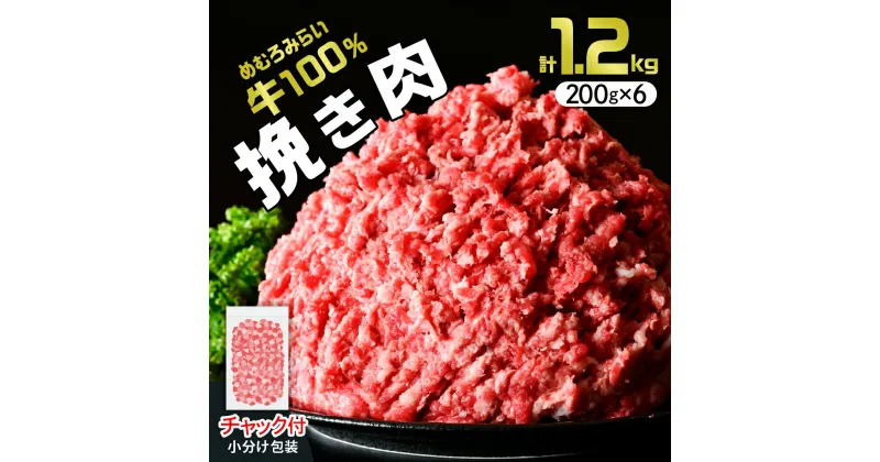 【ふるさと納税】挽き肉 みらい めむろ牛 200g × 6パック 計1.2kg 牛ひき肉 牛ミンチ ひき肉 挽肉 100% 小分け 便利 個包装 チャック付 赤身 氷室熟成 牛肉 国産牛 ホルスタイン 挽肉 ハンバーグ ミンチカツ コロッケ そぼろ 夕食 冷凍 国産 北海道産 十勝 芽室町