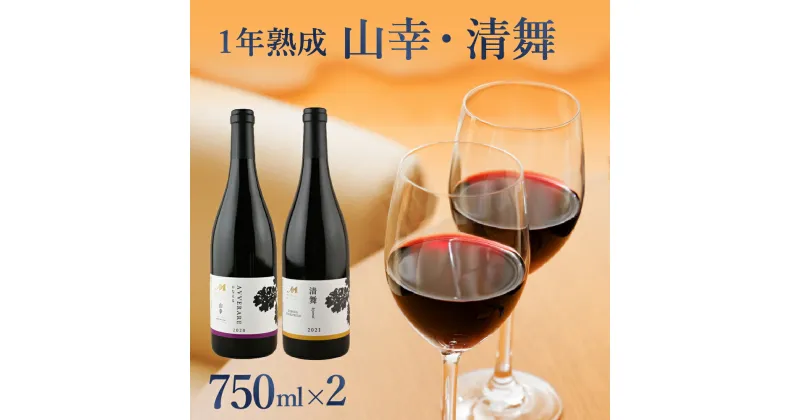 【ふるさと納税】赤ワイン 【1年熟成】 山幸 & 清舞 2本セット 750ml × 2本 (箱入) 北海道 十勝 芽室町