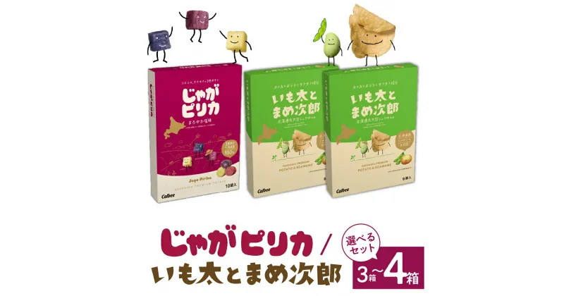 【ふるさと納税】北海道 土産 カルビー じゃがピリカ & いも太とまめ次郎 選べるセット 3箱 4箱 常温保存 ポテトチップス ポテチ お菓子 スナック菓子 おやつ じゃがいも えだまめ 食べ比べ 個包装 小分け お取り寄せ ギフト 贈り物 詰め合わせ 限定 十勝 芽室町