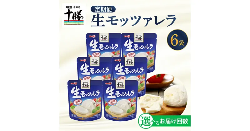 【ふるさと納税】 【選べるお届け回数】明治 北海道 十勝 チーズ 生モッツァレラ 6個 セット 100g×6袋 おつまみ 乳製品 生乳 凝縮 ミルク 新鮮 パック お取り寄せ サラダ カプレーゼ ピザ トースト 定期便 毎月 隔月 3回 6回 国産 芽室町