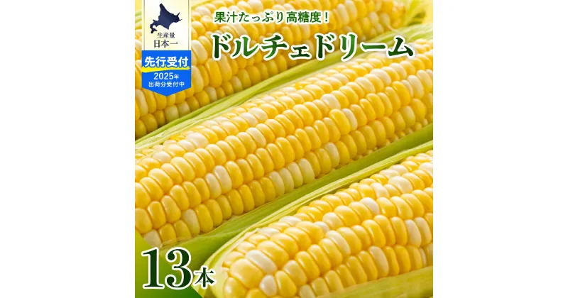 【ふるさと納税】【2025年分 先行予約】とうもろこし スイートコーン ドルチェドリーム 13本令和7年産 トウモロコシ 野菜 BBQ ソロキャンプ 送料無料 お取り寄せ 北海道 十勝 芽室町