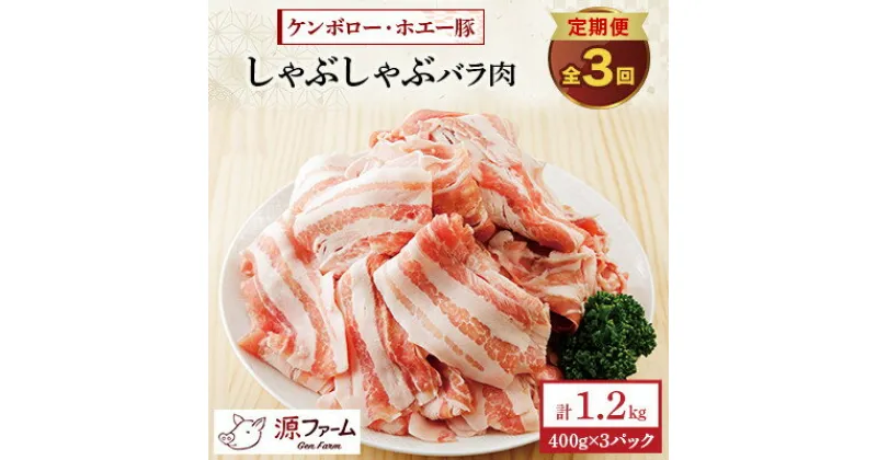 【ふるさと納税】【毎月定期便】北海道十勝産 ホエー豚 しゃぶしゃぶバラ肉1.2kg(400g×3パック)全3回【配送不可地域：離島】【4010963】