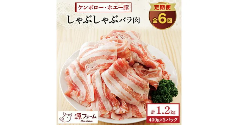 【ふるさと納税】【毎月定期便】北海道十勝産 ホエー豚 しゃぶしゃぶバラ肉1.2kg(400g×3パック)全6回【配送不可地域：離島】【4010964】