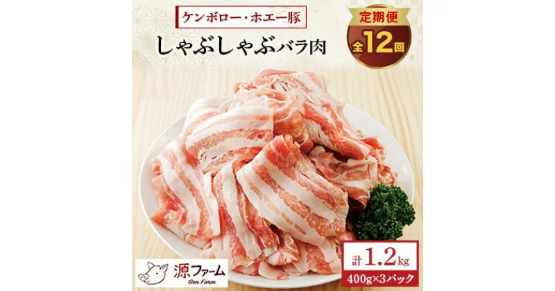 【ふるさと納税】【毎月定期便】北海道十勝産 ホエー豚 しゃぶしゃぶバラ肉1.2kg(400g×3パック)全12回【配送不可地域：離島】【4010965】