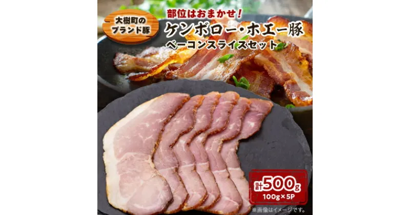 【ふるさと納税】ケンボロー・ホエー豚　ベーコンスライス100g×5pセット【配送不可地域：離島】【1484145】