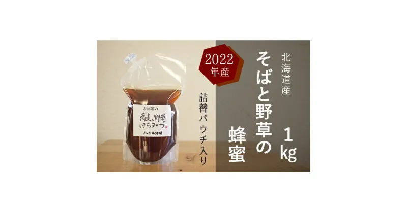 【ふるさと納税】北海道産 そばと野草の蜂蜜（百花蜜）1kgパック入り　蜂蜜・はちみつ