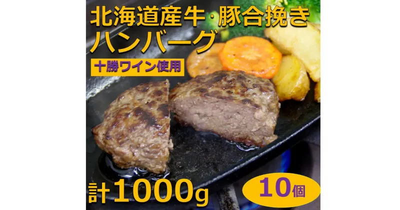 【ふるさと納税】合挽き ハンバーグ 100g×10個 計1000g 国産 北海道牛・豚