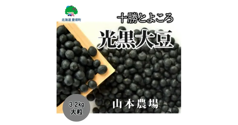 【ふるさと納税】山本農場 十勝とよころ 光黒大豆 3.2kg（大粒）” 北海道 十勝 豊頃町 ” 特産 農家直送 数量限定 送料無料 とよころ 黒豆 くろまめ まめ 豆