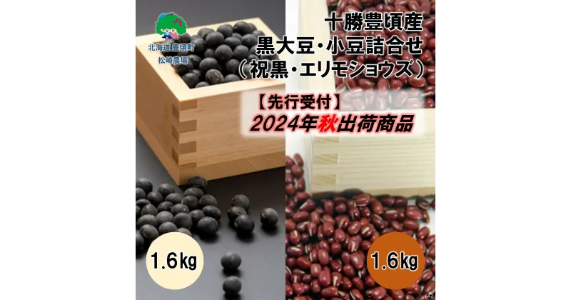 【ふるさと納税】【2024年 秋出荷（先行予約）】十勝豊頃産 黒大豆 1.6kg・ 小豆 1.6kg 詰合せ( 祝黒 ・ エリモショウズ )［松崎農場］” 北海道 十勝 豊頃町 ” 先行予約 予約 特産 農家直送 数量限定 送料無料 くろまめ あずき しょうず