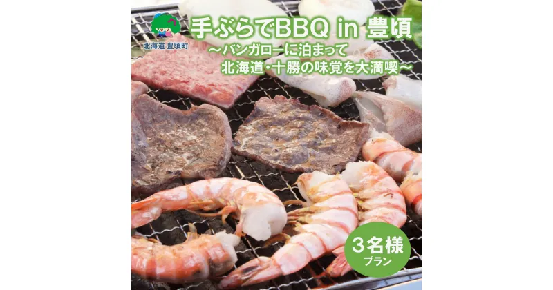 【ふるさと納税】手ぶらでBBQ in 豊頃 ～バンガローに泊まって北海道・十勝の味覚を大満喫　3人プラン～ 北海道 十勝 豊頃町 BBQ キャンプ バンガロー 送料無料