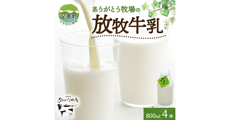 【ふるさと納税】放牧牛乳 800ml×4本 北海道十勝足寄町　【牛乳・乳飲料・飲料】　お届け：2024年4月下旬～2024年11月下旬