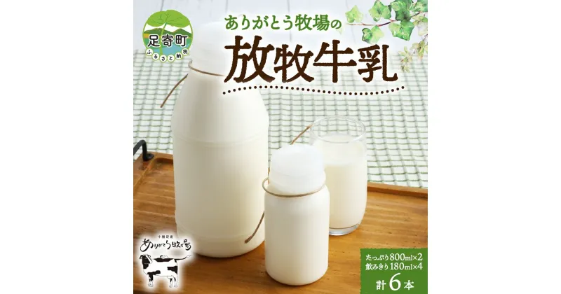 【ふるさと納税】放牧牛乳 大小セット（800ml×2本・180ml×4本）北海道十勝足寄町　【牛乳・乳飲料・飲料・セット】　お届け：2024年4月下旬～2024年11月下旬