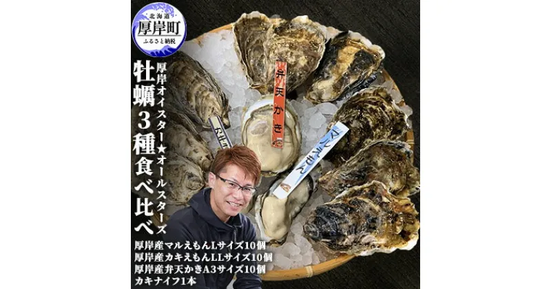 【ふるさと納税】北海道 牡蠣 3種 食べ比べ セット 厚岸オイスター★オールスターズ 生食　 生牡蠣 貝付き牡蠣 貝 海鮮 魚介類 殻付き牡蠣 カキ 　お届け：2024年11月～2025年6月末頃