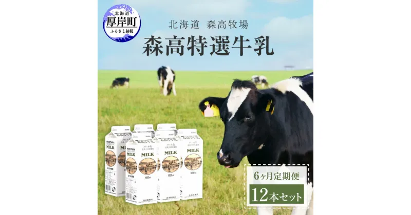 【ふるさと納税】森高特選 牛乳 1L 12本セット 6ヶ月 定期便 (各回12L×6ヶ月,合計72L) 北海道 乳 ミルク　定期便・牛乳・ミルク・6ヶ月・6回・半年