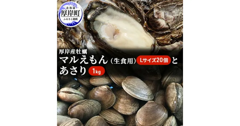 【ふるさと納税】北海道厚岸産牡蠣「マルえもん」Lサイズ20個（生食用）とあさり1kg　 海のミルク 国産 生食用 殻付き 牡蠣 酒蒸し 焼き牡蠣 　お届け：※7月中旬から8月末まであさりの禁漁期間となります。