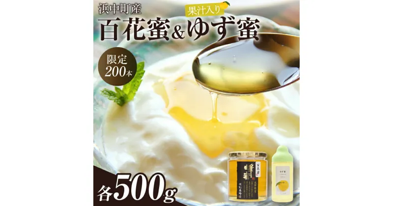 【ふるさと納税】数量限定 国産百花蜜 500g×1瓶＆果汁入りゆず蜜 500g×1本 百花蜜 各500g 純粋完熟蜂蜜 ミネラル ビタミン 豊富 養蜂一筋76年 杉養蜂園 栄養 北海道産 健康 美容 瓶 パン ヨーグルト 加工品 国産 常温 送料無料