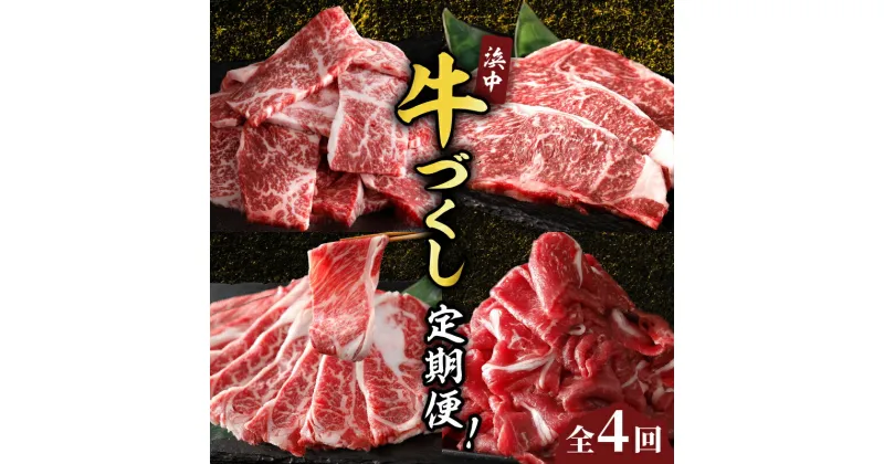 【ふるさと納税】全4回連続 浜中牛づくし 定期便 焼肉 ステーキ すき焼き 切り落とし 牛肉 赤身 サーロイン 肩ロース モモ肉 ブランド牛 バーベキュー BBQ グランピング 弁当 晩ご飯 しゃぶしゃぶ カレー 食品 お取り寄せ グルメ 人気 おすすめ 国産 北海道 浜中町 送料無料