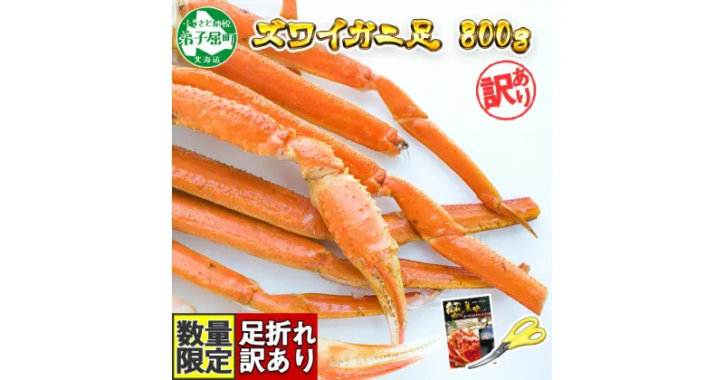 【ふるさと納税】1543. カニ 訳あり ボイル ズワイガニ足 800g 期間限定 約2-3人前 食べ方ガイド・専用ハサミ付 数量限定 カニ かに 蟹 海鮮 送料無料 期間限定 数量限定 12000円 北海道 弟子屈町