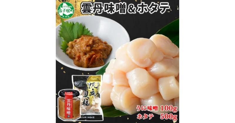 【ふるさと納税】3086. 雲丹味噌瓶 100g ホタテ 500g 小分け ウニみそ うにみそ 雲丹 ウニ うに 味噌 みそ 瓶詰 ホタテ 帆立 ほたて ご飯のお供 酒の肴 おつまみ おかず セット 珍味 海鮮 グルメ 贈り物 ギフト 送料無料 北海道 弟子屈町 13000円