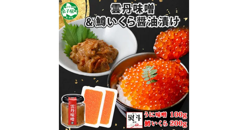 【ふるさと納税】3087. 無地熨斗 雲丹味噌瓶 100g 鱒いくら醤油漬け 100g×2個 計300g 小分け ウニみそ うにみそ 雲丹 ウニ うに 味噌 みそ 瓶詰 ますいくら イクラ 海鮮 贈り物 ギフト 送料無料 熨斗 のし 名入れ不可 北海道 弟子屈町 13000円