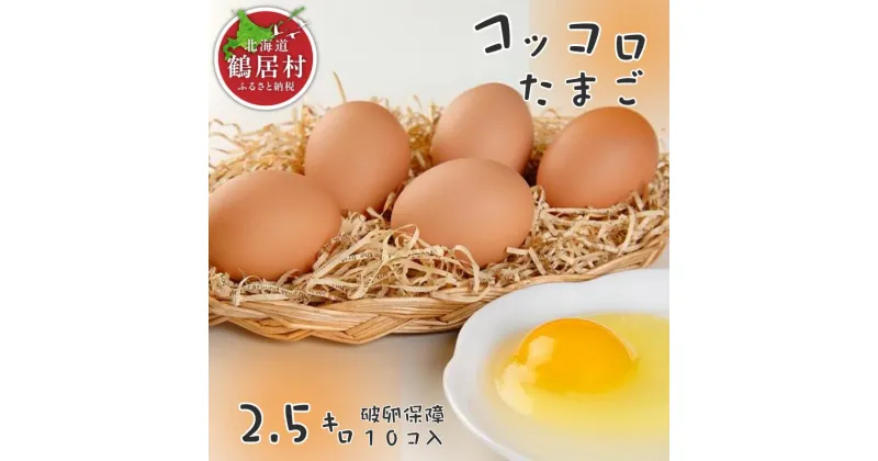 【ふるさと納税】北海道 鶴居村産コッコロたまご2.5kg＋破卵保障10個入り お買い物マラソン 楽天スーパーSALE