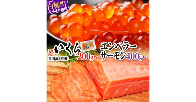 【ふるさと納税】 エンペラーサーモン × 鱒卵いくら 海鮮丼セット 「 エンペラーサーモン 400g／800g 」×「 訳あり いくら醤油漬 (鱒卵) 200g／400g／800g（200g小分け）」 ふるさと納税 いくら サーモン 海鮮 北海道 白糠町 人気 ランキング