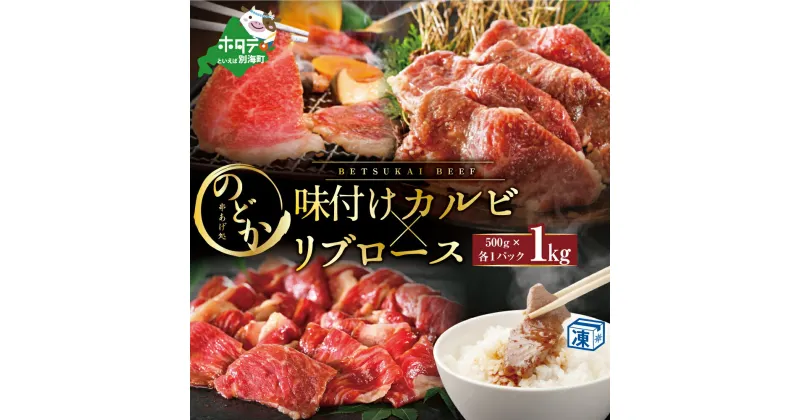 【ふるさと納税】別海牛味付けカルビ・リブロース各500g【be046-0933】( ふるさと納税 肉 カルビ リブロース 牛 牛肉 焼き肉 )