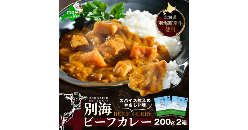 【ふるさと納税】ビーフカレー 200g × 2箱 北海道 別海町 産 牛使用 ( ふるさと納税 カレー ふるさと納税 ビーフカレー 別海 ビーフカレー 牛肉 ふるさと レトルト 食品 ご当地カレー)