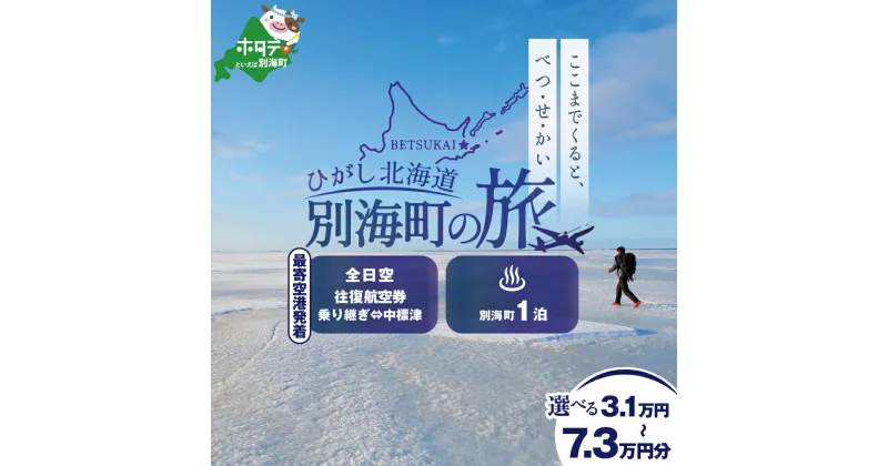 【ふるさと納税】【選べる寄附金額】ひがし北海道 別海町の旅（日本全国発着 ANA往復 航空券 + 別海町 宿泊 1泊 北海道 旅行 旅行券 ホテル 旅館 宿泊券 ） 112,000円 212,000円 252,000円