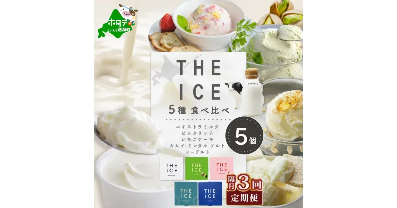 【ふるさと納税】【隔月3回定期便】【THE ICE】5種食べ比べ 5個セット【CJB030206】