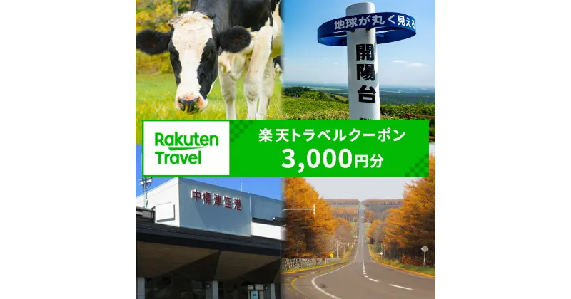 【ふるさと納税】北海道 中標津町 楽天トラベルクーポン クーポン 3,000円 3,000円 トラベル 宿泊 温泉 宿泊券 観光地応援 旅館 観光 ホテル クーポン 全国旅行支援 中標津 宿泊予約 旅行 ふるさと納税 旅行券 rakutenトラベル