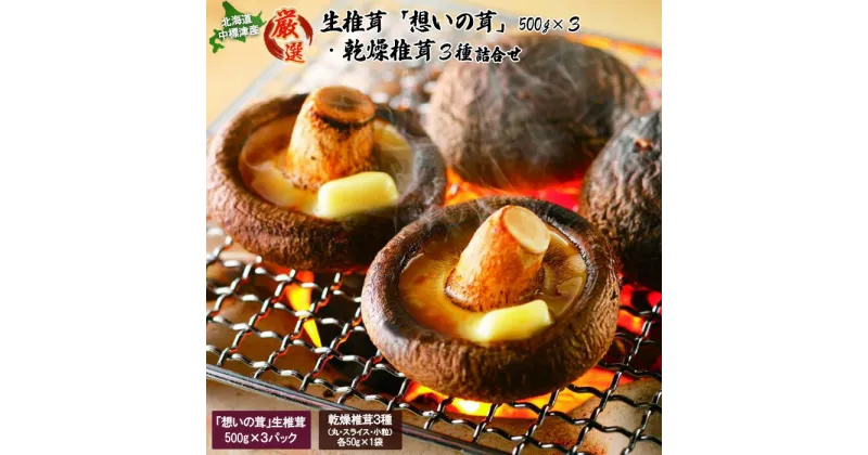 【ふるさと納税】「想いの茸」生椎茸と乾燥椎茸詰め合わせ 生椎茸500g×3P 乾燥椎茸50g×1袋×3種 しいたけ シイタケ 椎茸 生しいたけ 生シイタケ 乾燥しいたけ 乾燥シイタケ きのこ キノコ ふるさと納税 北海道 中標津町 中標津【2900101】