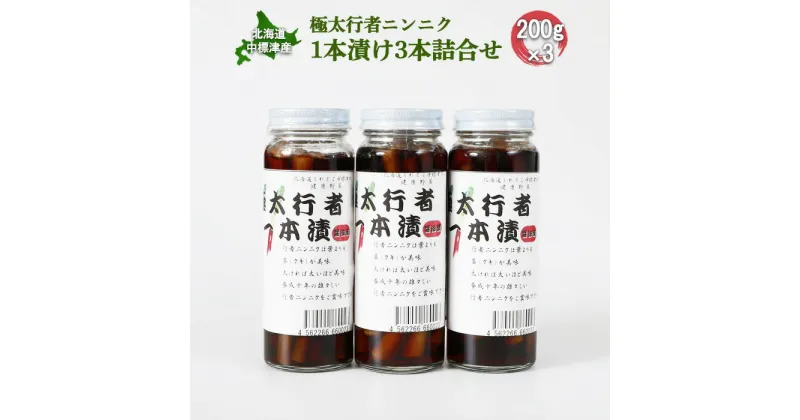 【ふるさと納税】極太行者ニンニク 1本漬け 200g 3本 セット オンライン 申請 ふるさと納税 北海道 中標津 行者ニンニク 行者にんにく 幻の山菜 山菜 山の幸 野菜 万能 調味料 疲労回復 健康効果 長寿 体力増強 ご飯のお供【20002】